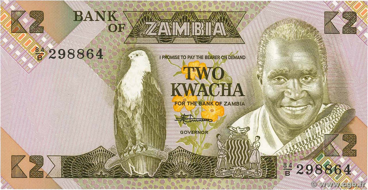 2 Kwacha ZAMBIA  1980 P.24c FDC