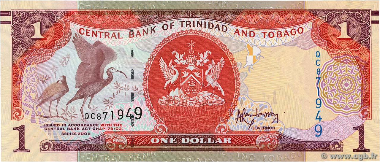 1 Dollar TRINIDAD and TOBAGO  2006 P.46A UNC