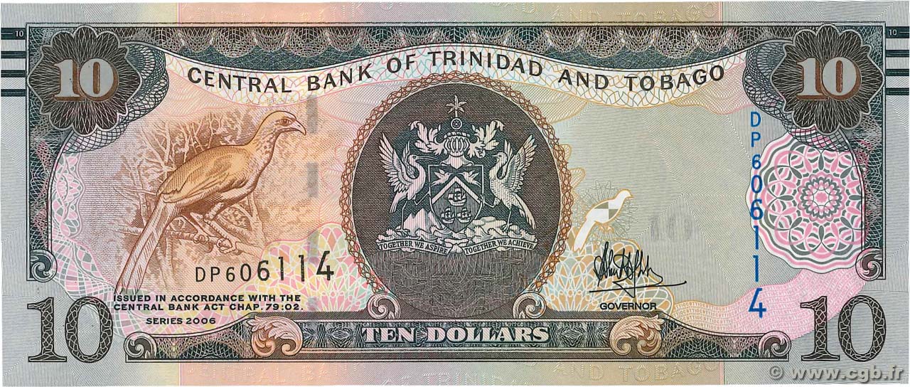 10 Dollars TRINIDAD and TOBAGO  2006 P.57 UNC