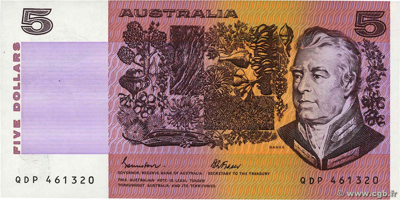 5 Dollars AUSTRALIE  1985 P.44e SPL
