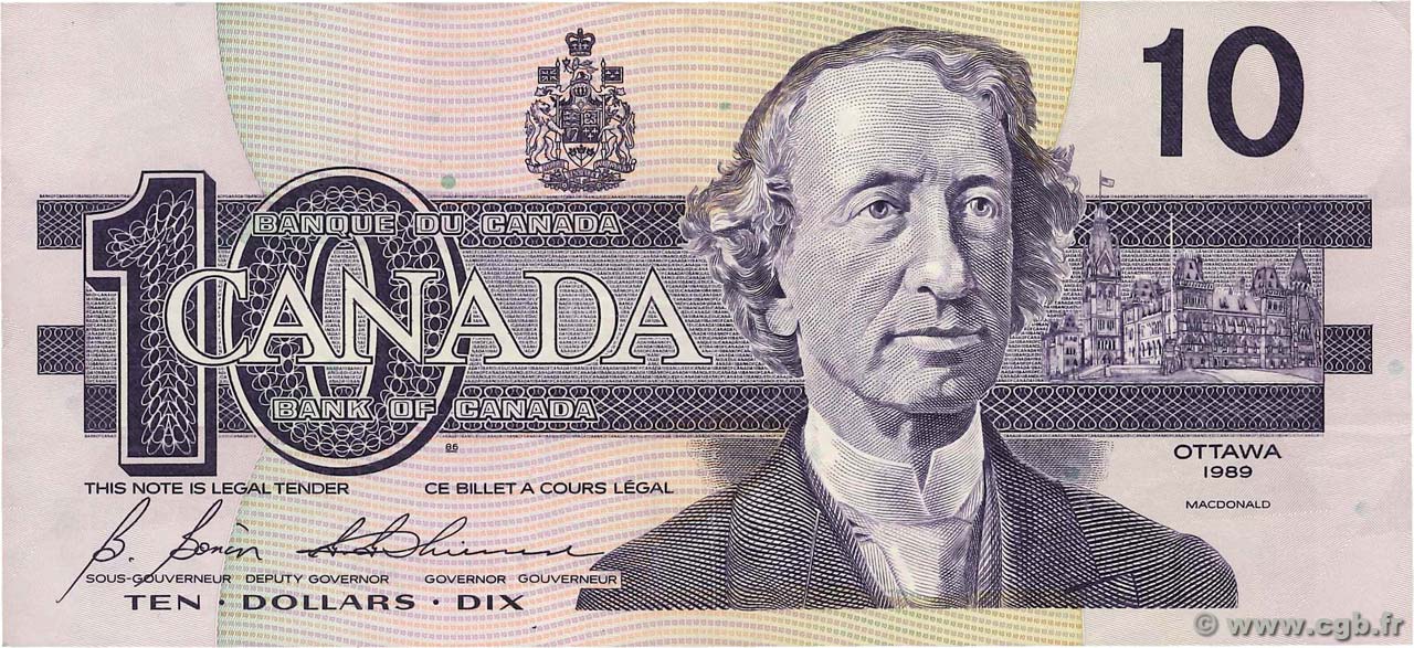 10 Dollars KANADA  1989 P.096b SS