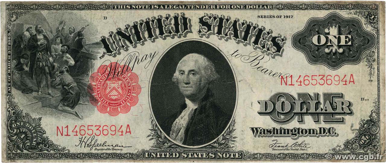 1 Dollar STATI UNITI D AMERICA  1917 P.187 BB