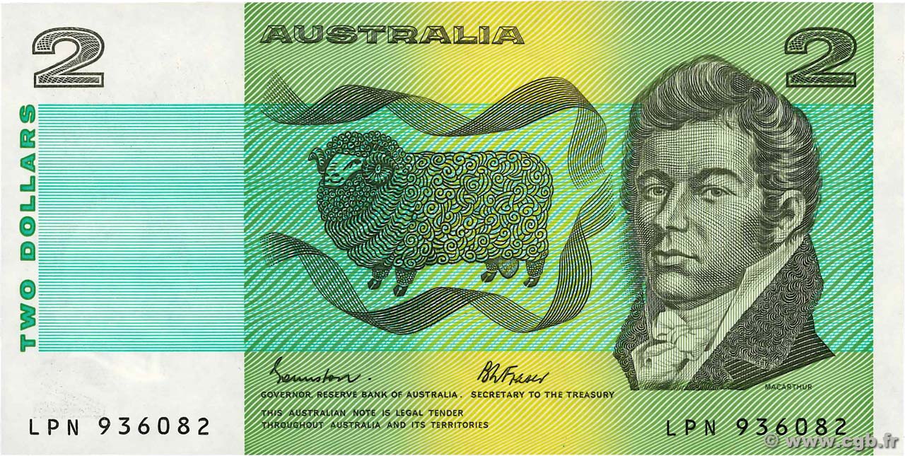 2 Dollars AUSTRALIE  1985 P.43e NEUF