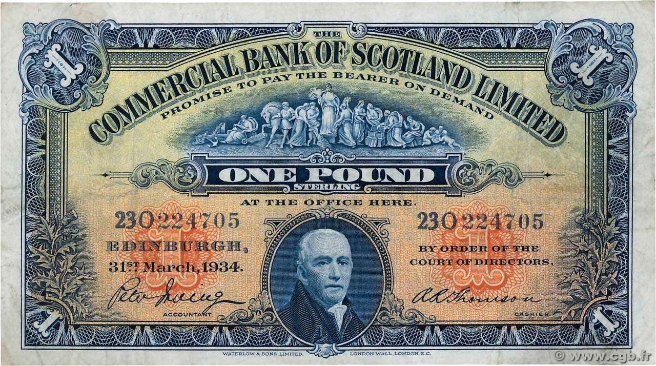1 Pound SCOTLAND  1934 PS.331a VF
