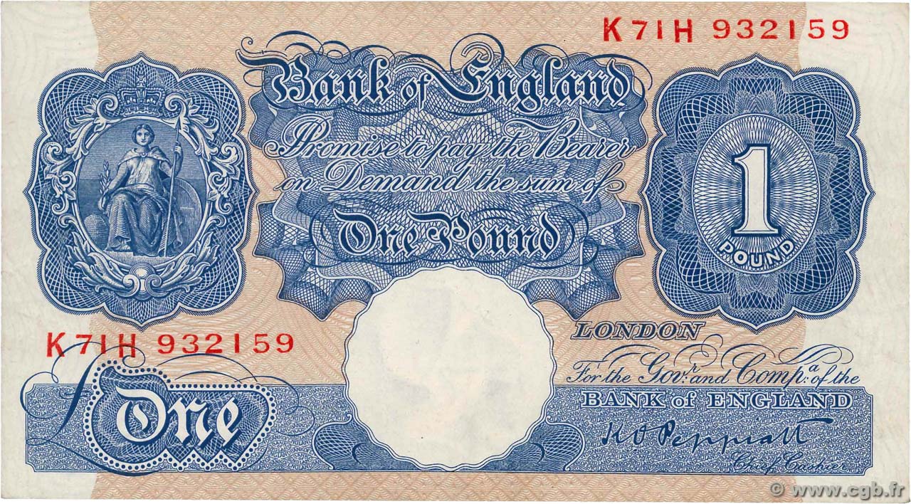 1 Pound INGHILTERRA  1940 P.367a SPL