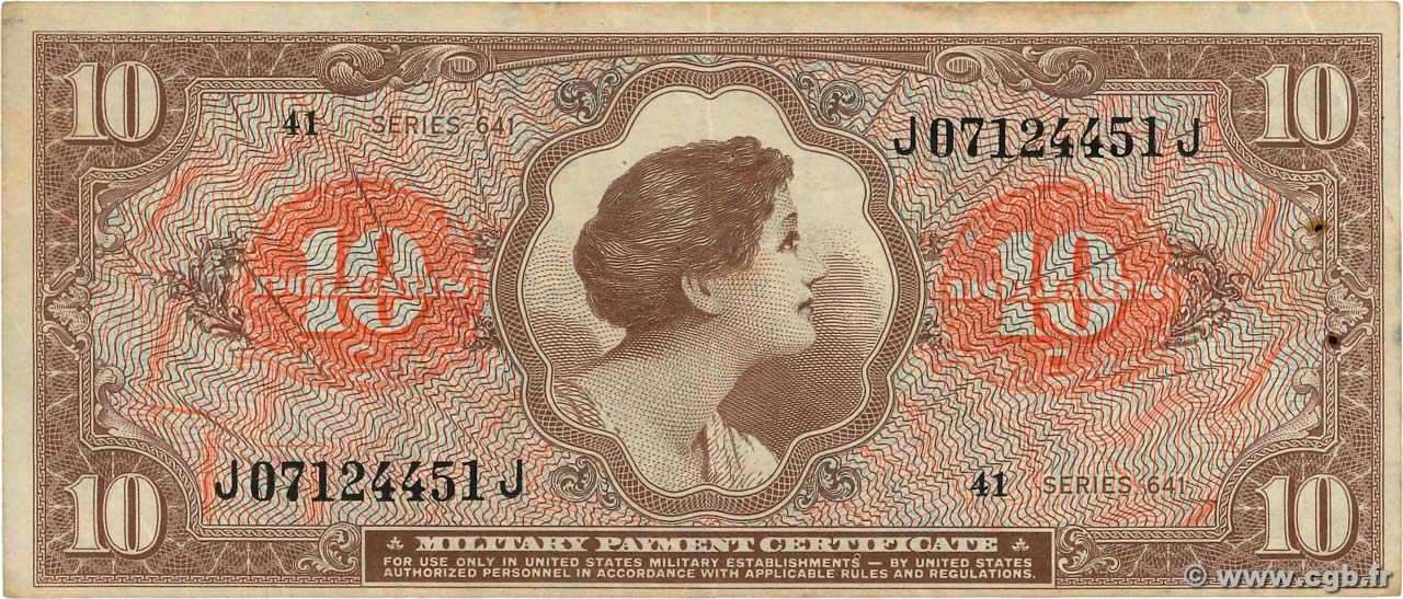 10 Dollars VEREINIGTE STAATEN VON AMERIKA  1965 P.M063a SS