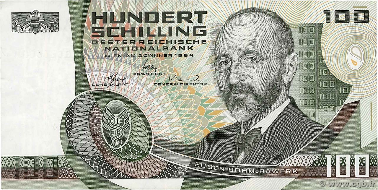 100 Schilling AUSTRIA  1984 P.150 EBC