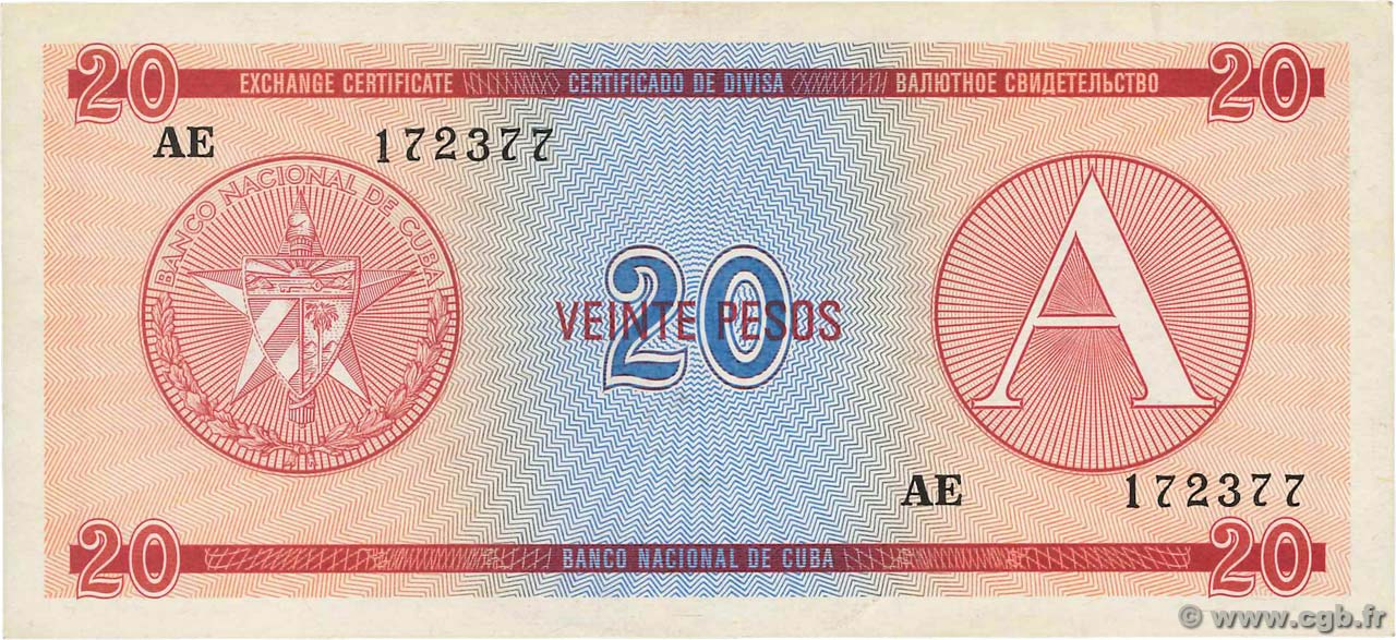 20 Pesos CUBA  1985 P.FX05 SPL