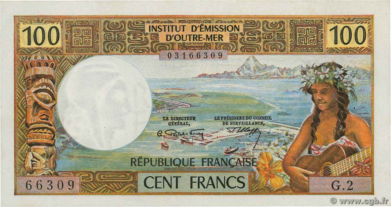 100 Francs TAHITI  1971 P.24a SUP+