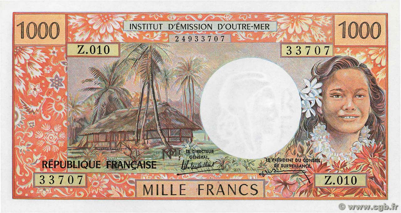1000 Francs TAHITI  1985 P.27d NEUF