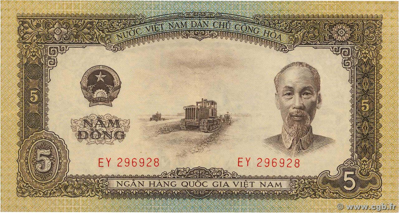5 Dong VIET NAM   1958 P.073a TTB