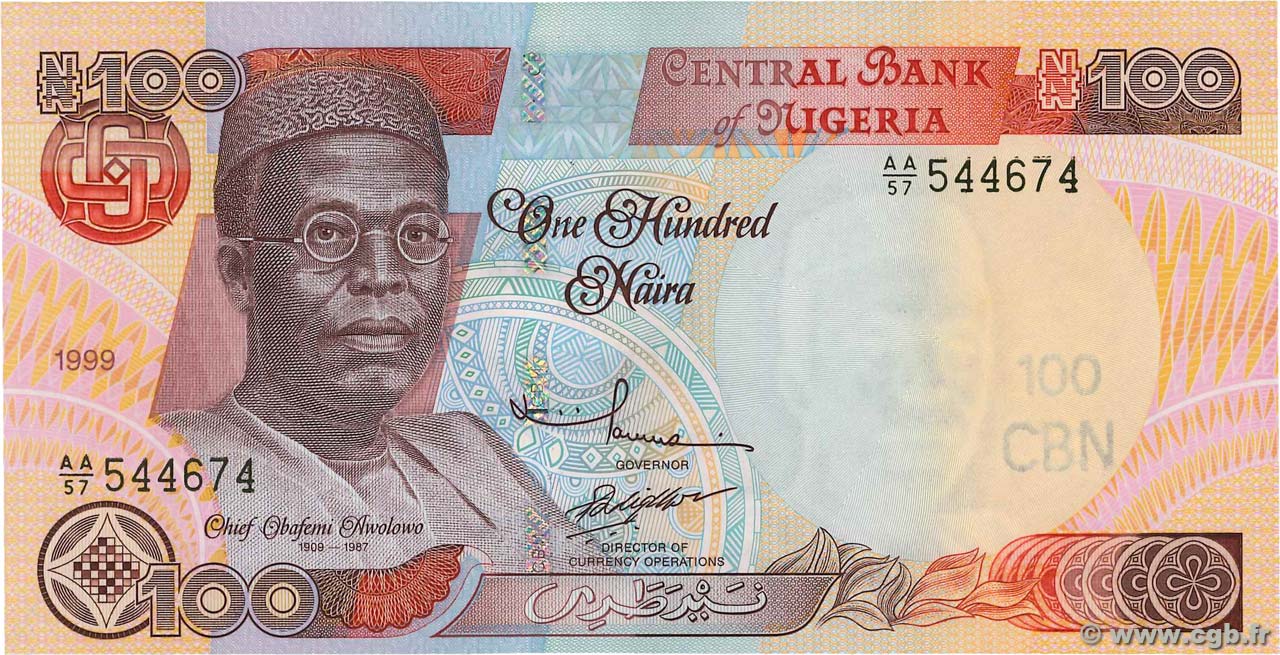 100 Naira NIGERIA  1999 P.28a FDC