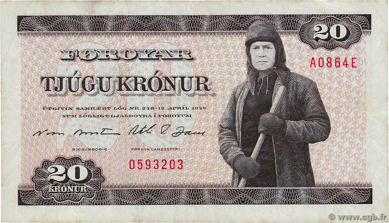 20 Kronur ÎLES FEROE  1986 P.19a TTB