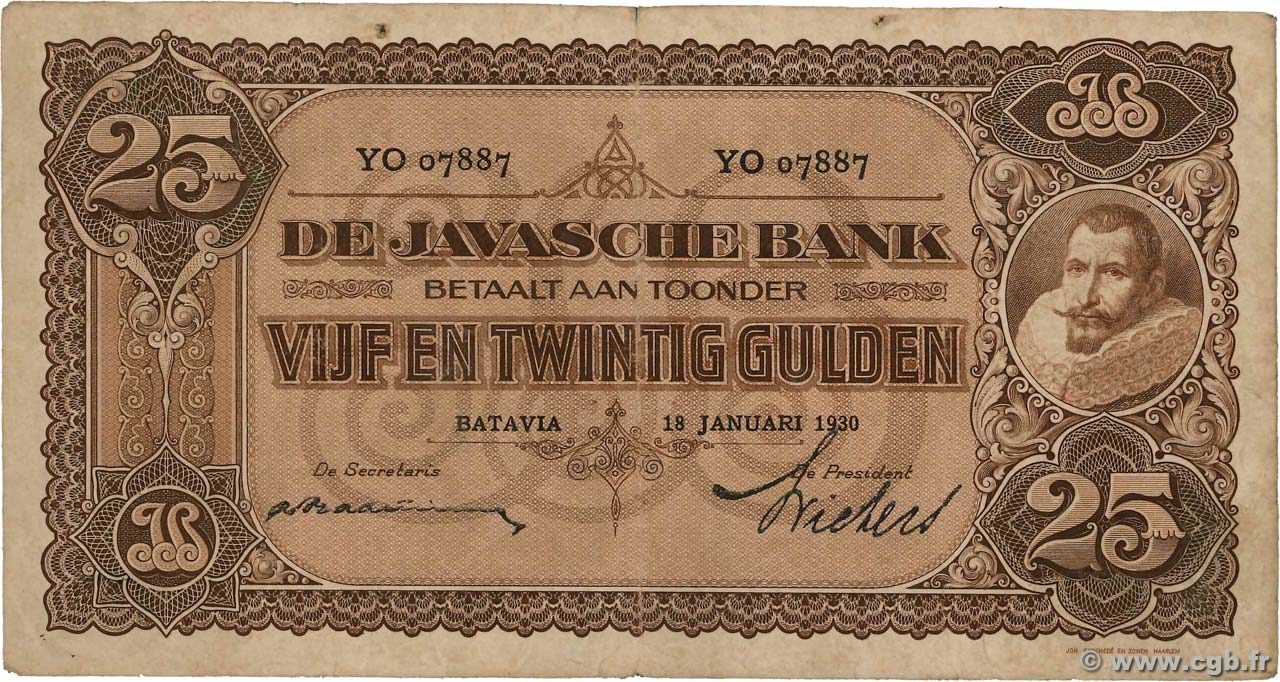 25 Gulden INDES NEERLANDAISES  1930 P.071c TB+