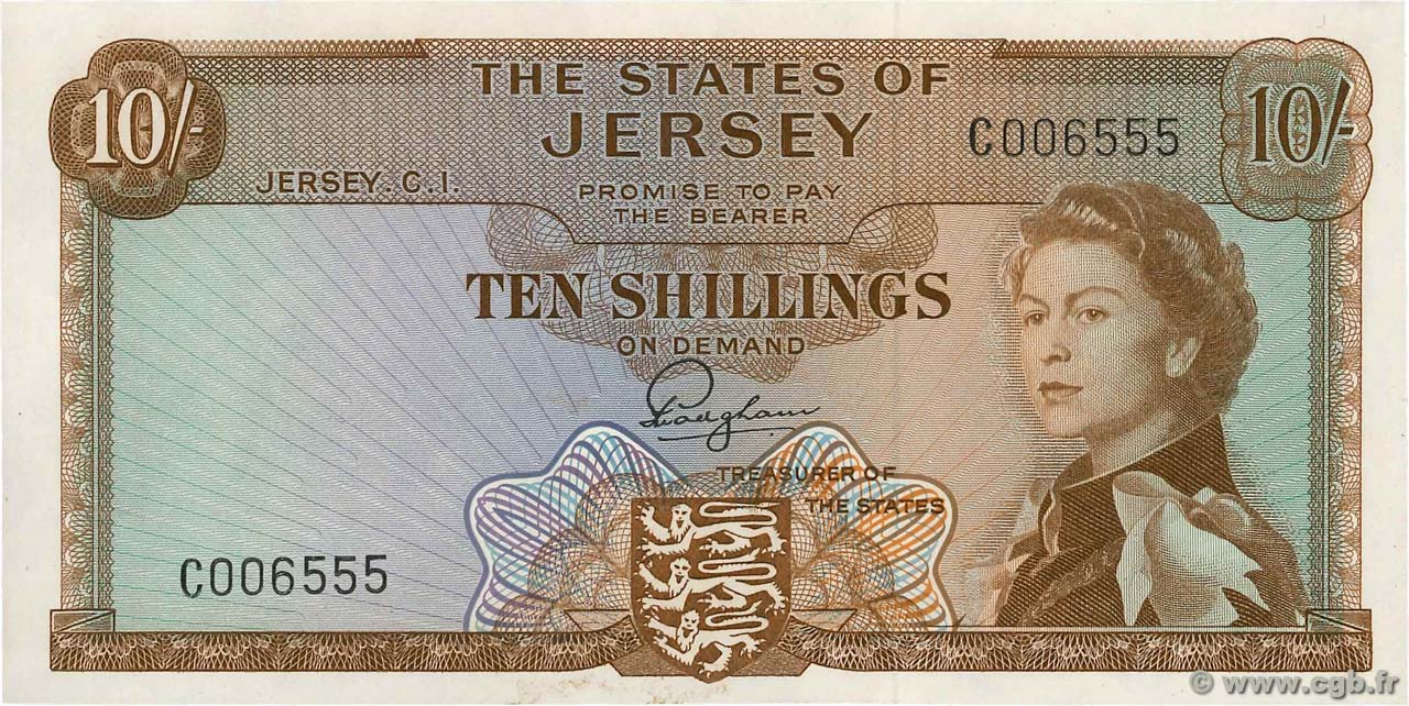10 Shillings JERSEY  1963 P.07a NEUF
