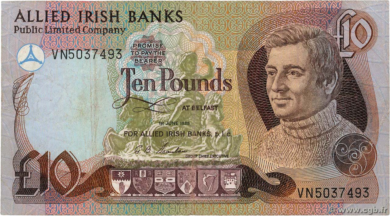 10 Pounds IRLANDE DU NORD  1988 P.007a TB