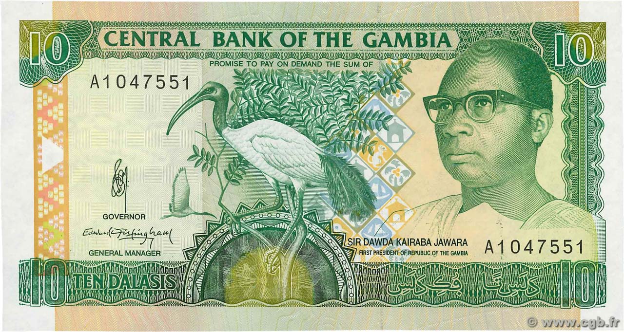 10 Dalasis GAMBIE  1991 P.13a pr.NEUF