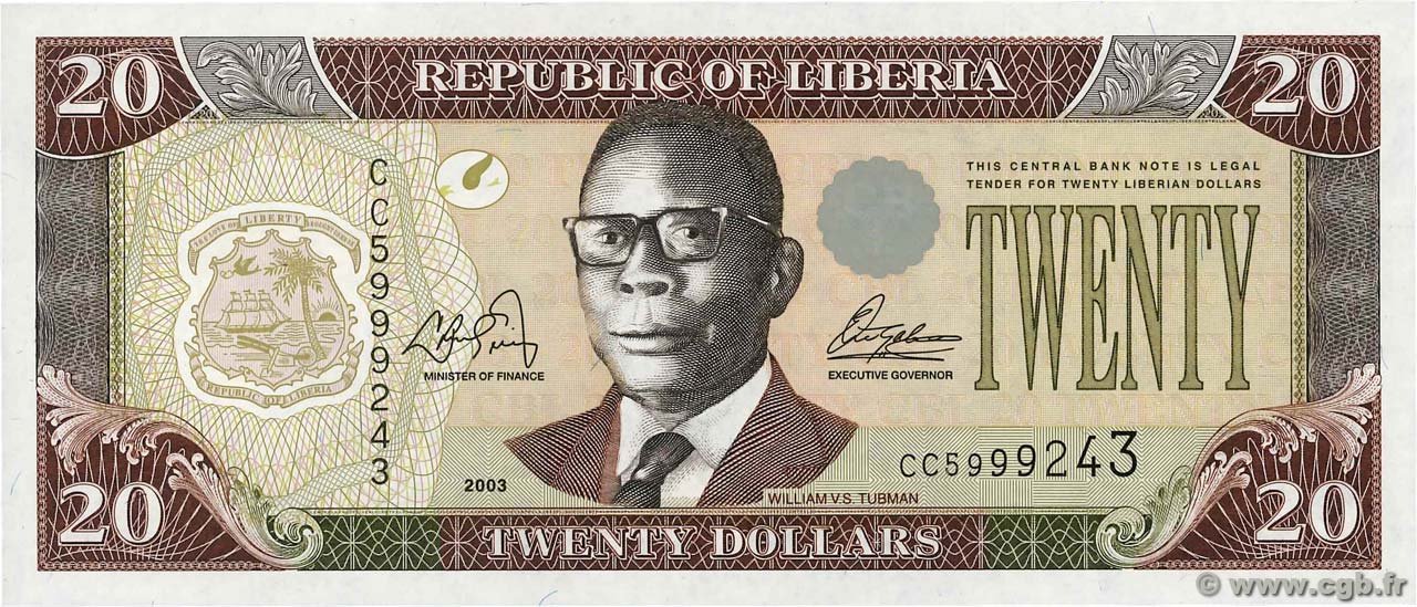 20 Dollars LIBERIA  2003 P.28a XF+