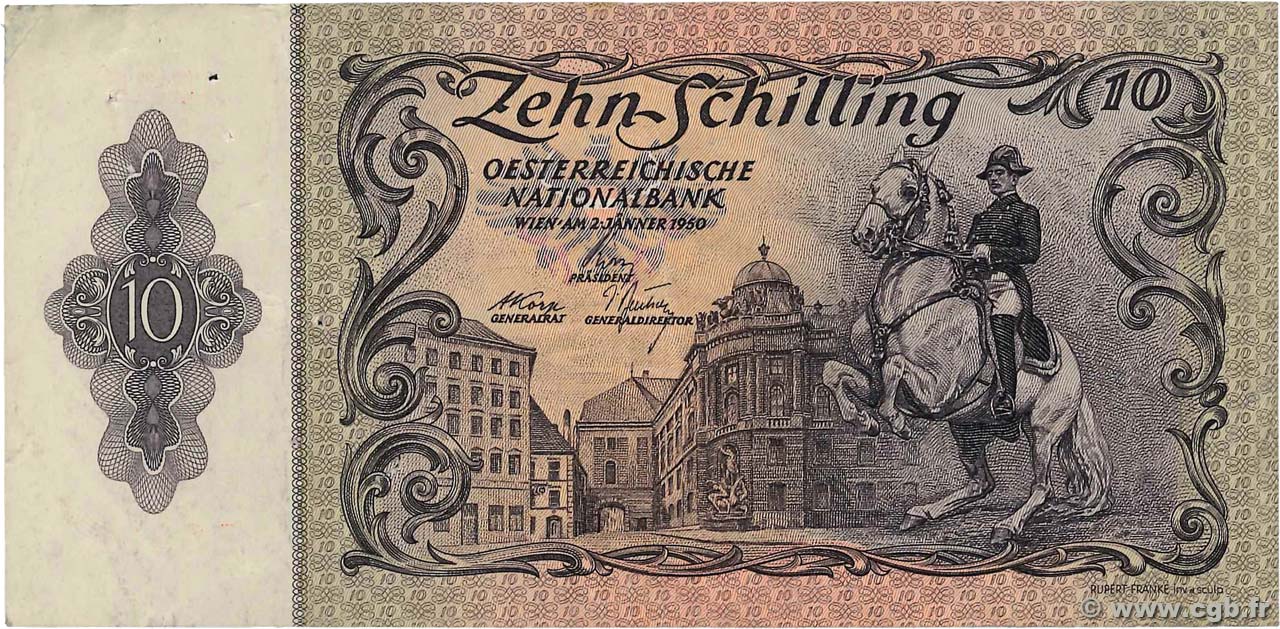 10 Schilling AUTRICHE  1950 P.127 TTB