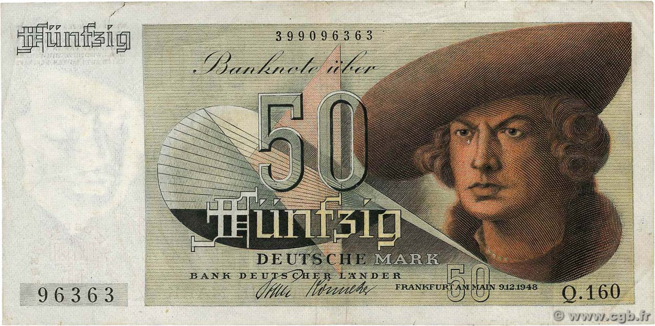 50 Deutsche Mark ALLEMAGNE FÉDÉRALE  1948 P.14a TB+