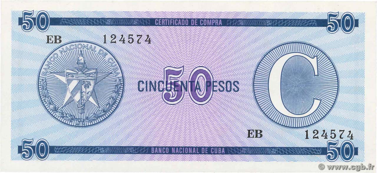 50 Pesos CUBA  1990 P.FX24 UNC