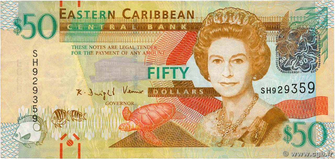 50 Dollars EAST CARIBBEAN STATES  2012 P.54a S