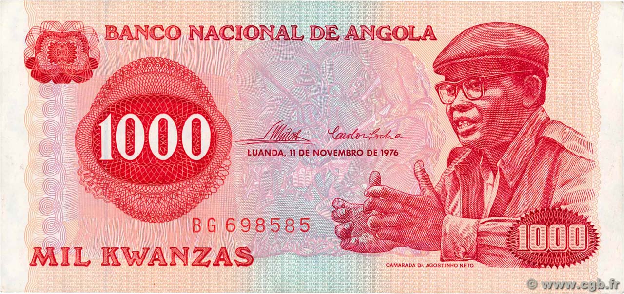 1000 Kwanzas ANGOLA  1976 P.113a BB
