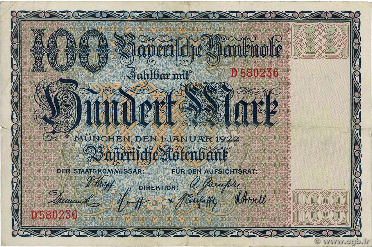 100 Mark ALLEMAGNE Munich 1922 PS.0923 TTB