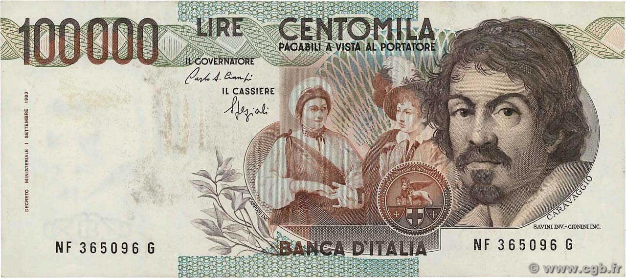 100000 Lire ITALIEN  1983 P.110b fVZ
