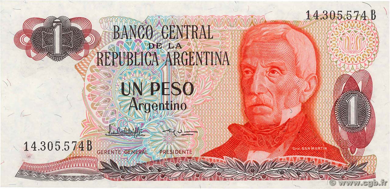 1 Peso Argentino ARGENTINIEN  1983 P.311a ST