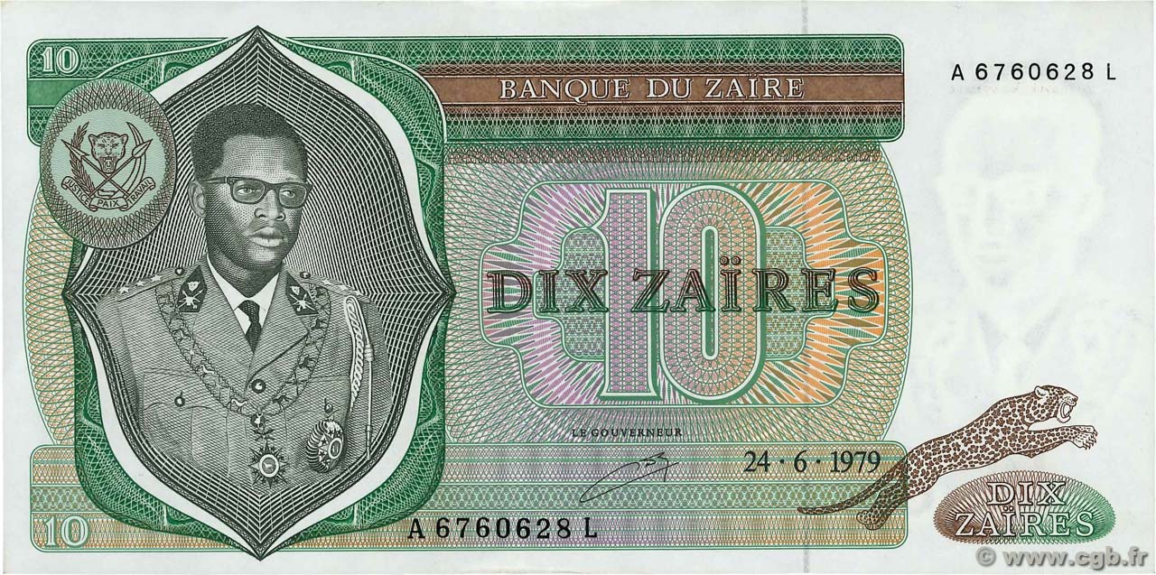 10 Zaïres ZAÏRE  1979 P.24a SUP