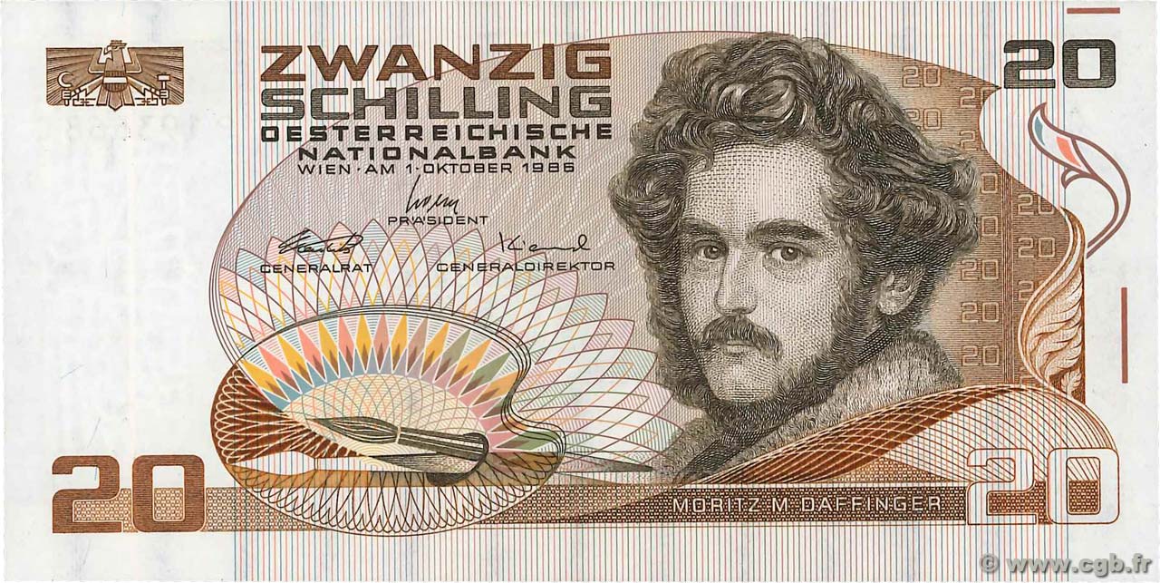 20 Schilling AUSTRIA  1986 P.148 XF