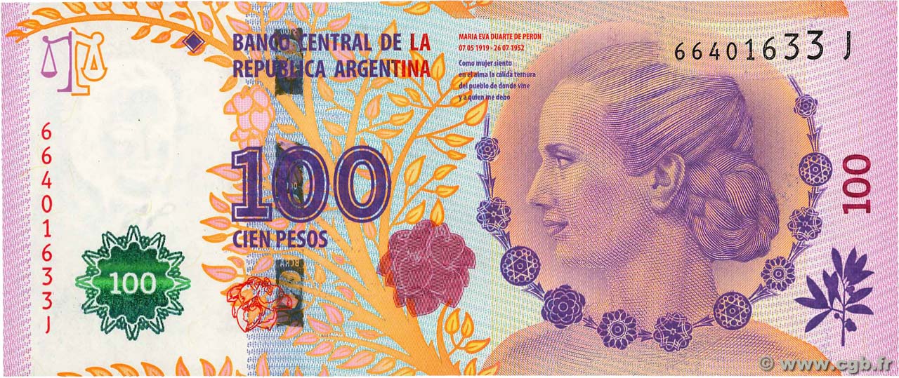 100 Pesos ARGENTINE  2013 P.358b SPL
