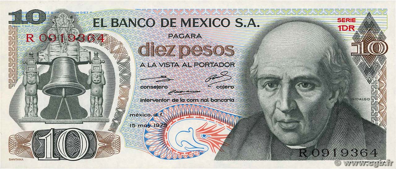 10 Pesos MEXIQUE  1975 P.063h pr.NEUF