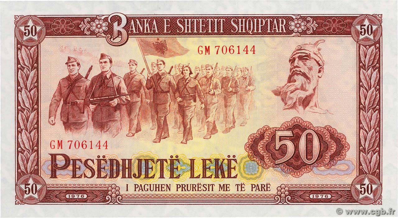 50 Lekë ALBANIE  1976 P.45b pr.NEUF