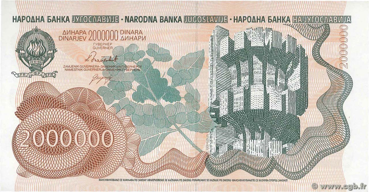 2 000 000 Dinara YOUGOSLAVIE  1989 P.100 NEUF