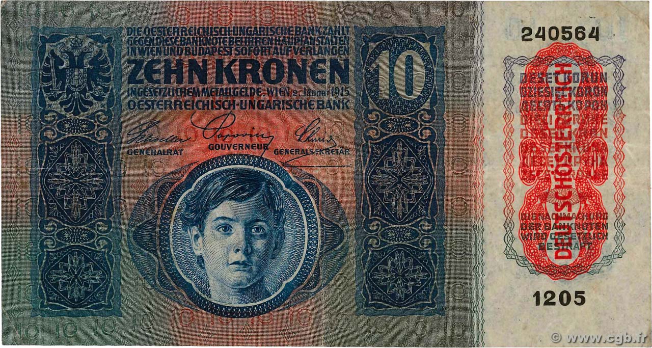 10 Kronen AUTRICHE  1919 P.051a TTB
