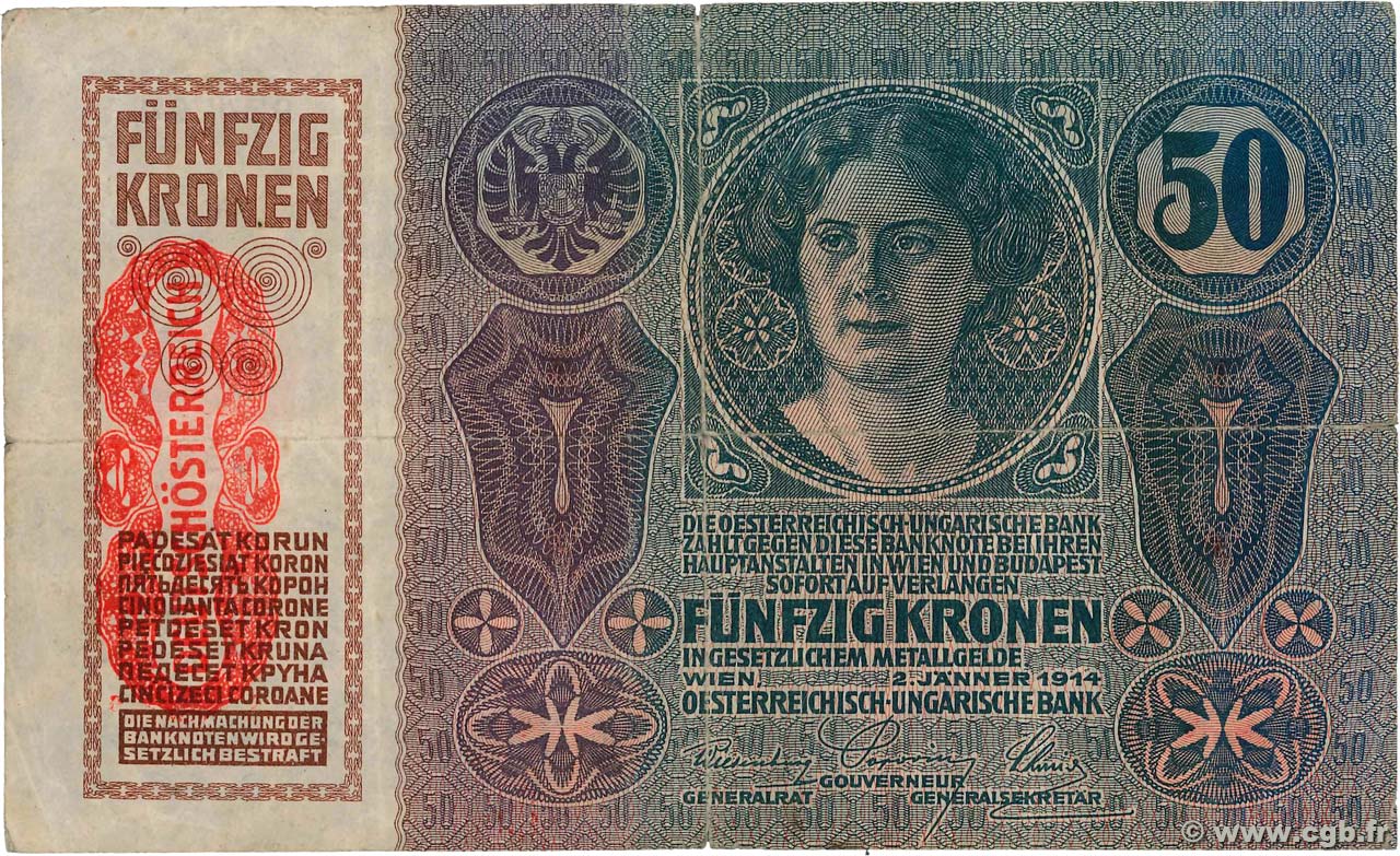 50 Kronen AUTRICHE  1919 P.054a TB