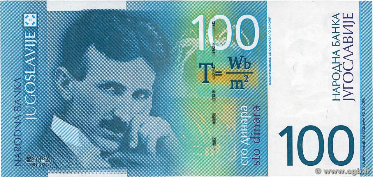 100 Dinara JUGOSLAWIEN  2000 P.156a ST