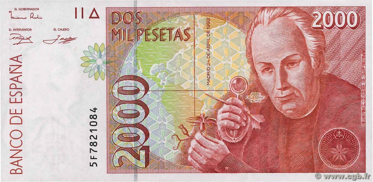 2000 Pesetas ESPAÑA  1992 P.164 EBC