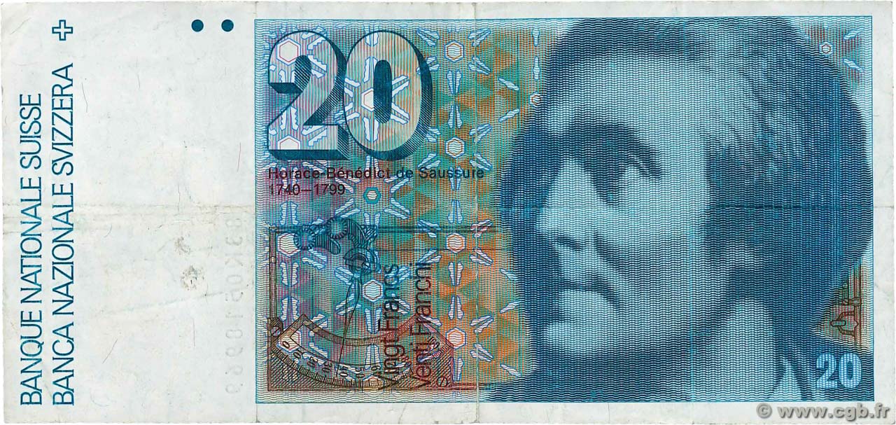 20 Francs SUISSE  1983 P.55e pr.TTB