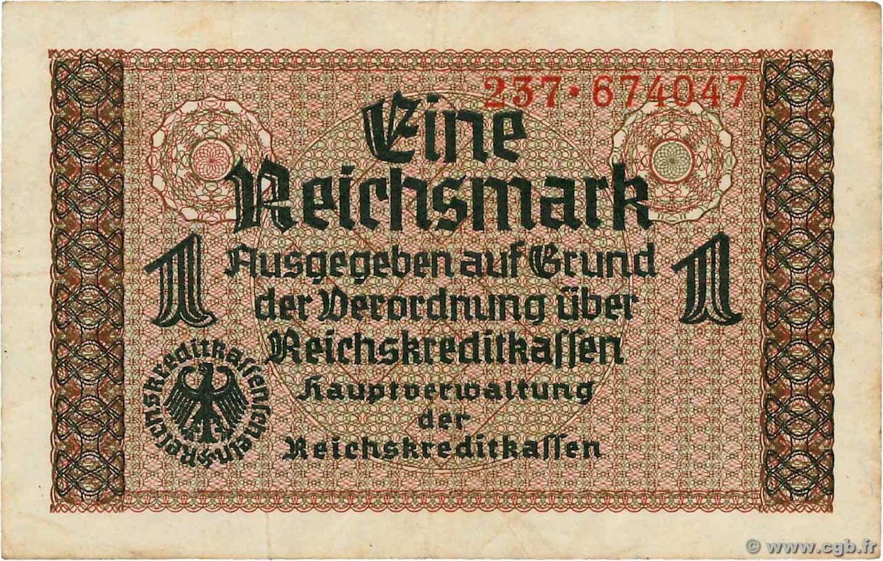 1 Reichsmark ALEMANIA  1940 P.R136a MBC