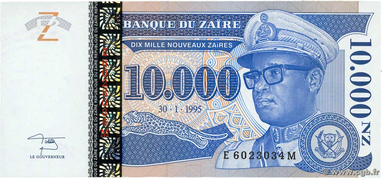 10000 Nouveaux Zaïres ZAÏRE  1995 P.70a ST