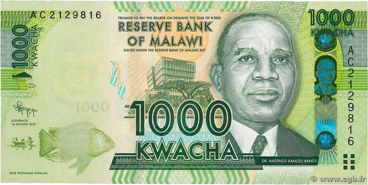 1000 Kwacha MALAWI  2012 P.62 FDC