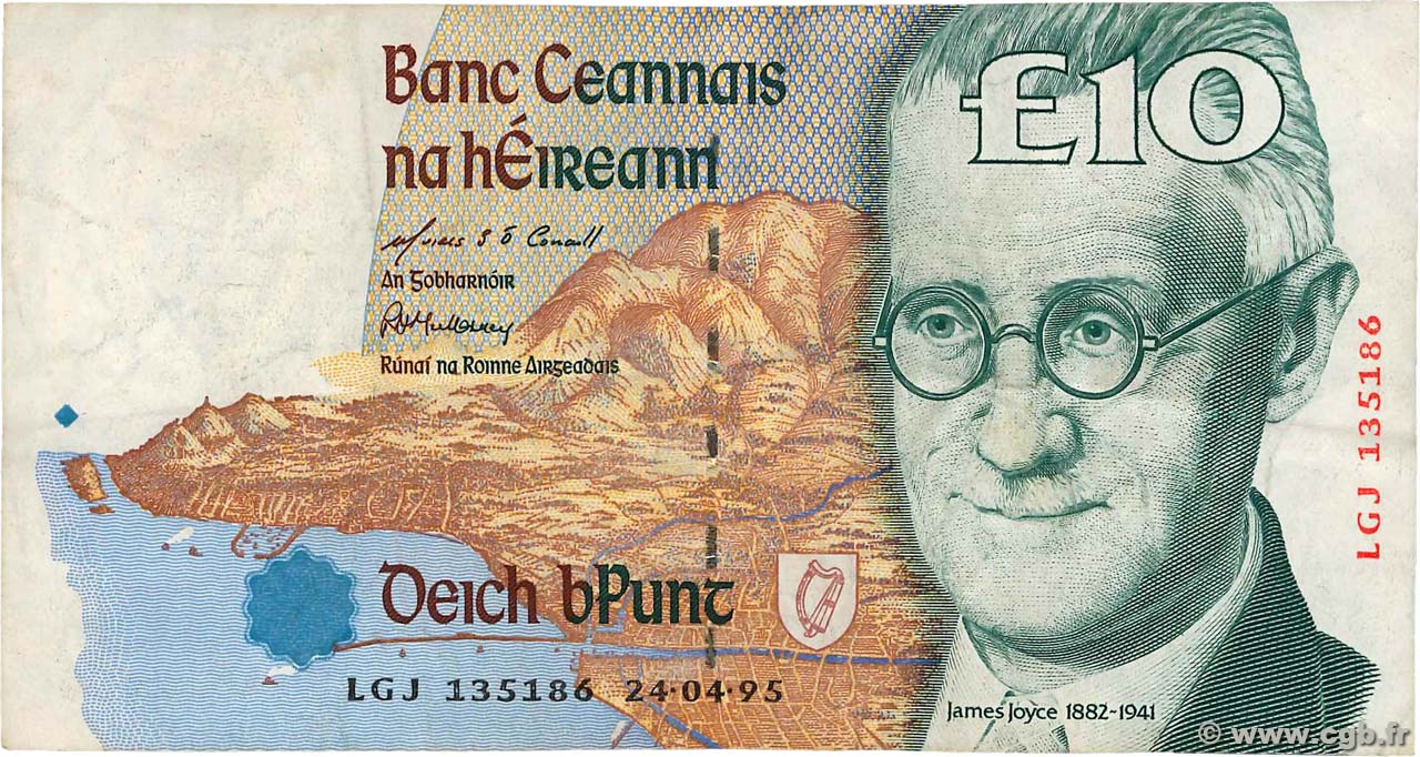 10 Pounds IRELAND REPUBLIC  1995 P.076b F