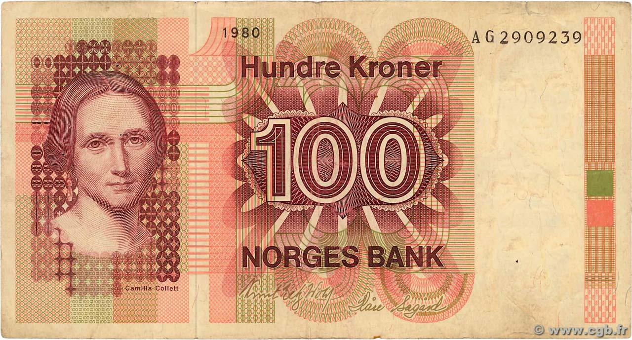 100 Kroner NORWAY  1980 P.41b F