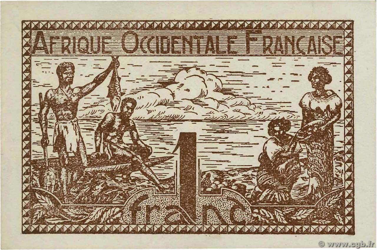 1 Franc FRENCH WEST AFRICA (1895-1958)  1944 P.34a AU