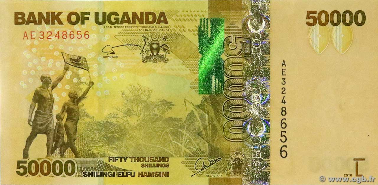 50000 Shillings UGANDA  2010 P.54a UNC