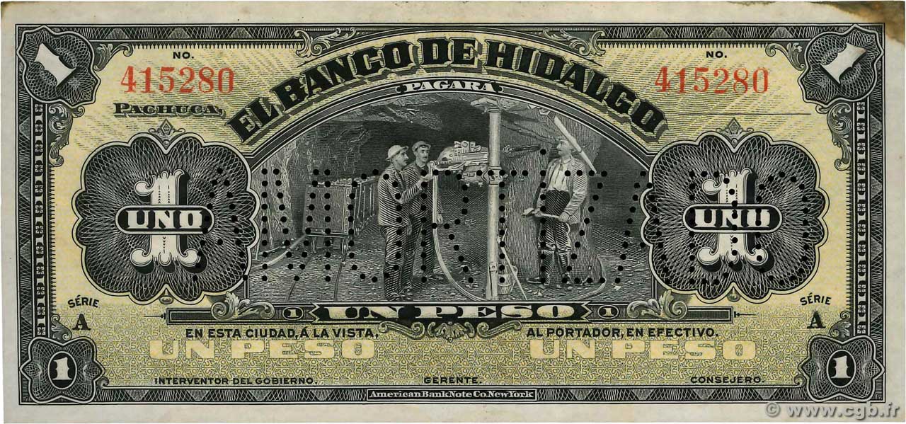 1 Pesos MEXIQUE Hidalgo 1914 PS.0304b pr.SPL