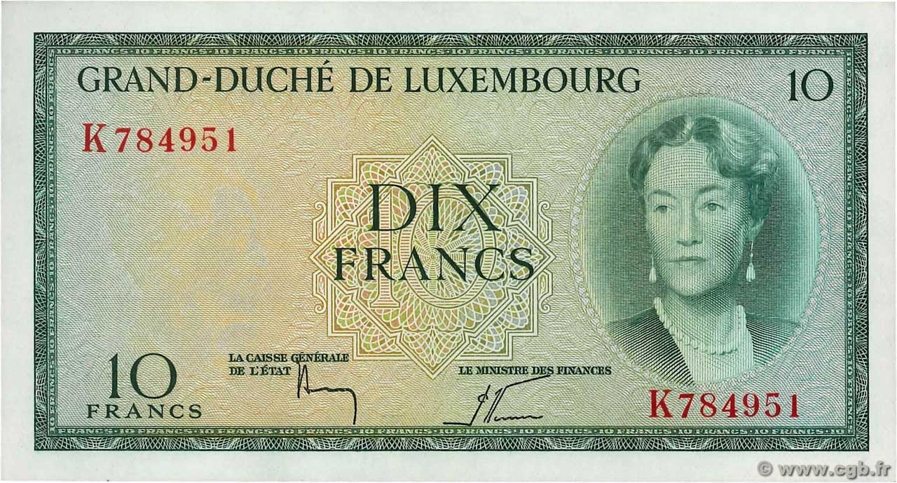 10 Francs LUXEMBOURG  1954 P.48a SPL